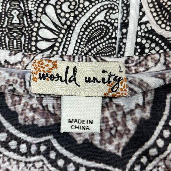 World Unity Women's Midi Dress Large Paisley Sleeveless Rhinestone Embellished - Picture 9 of 10